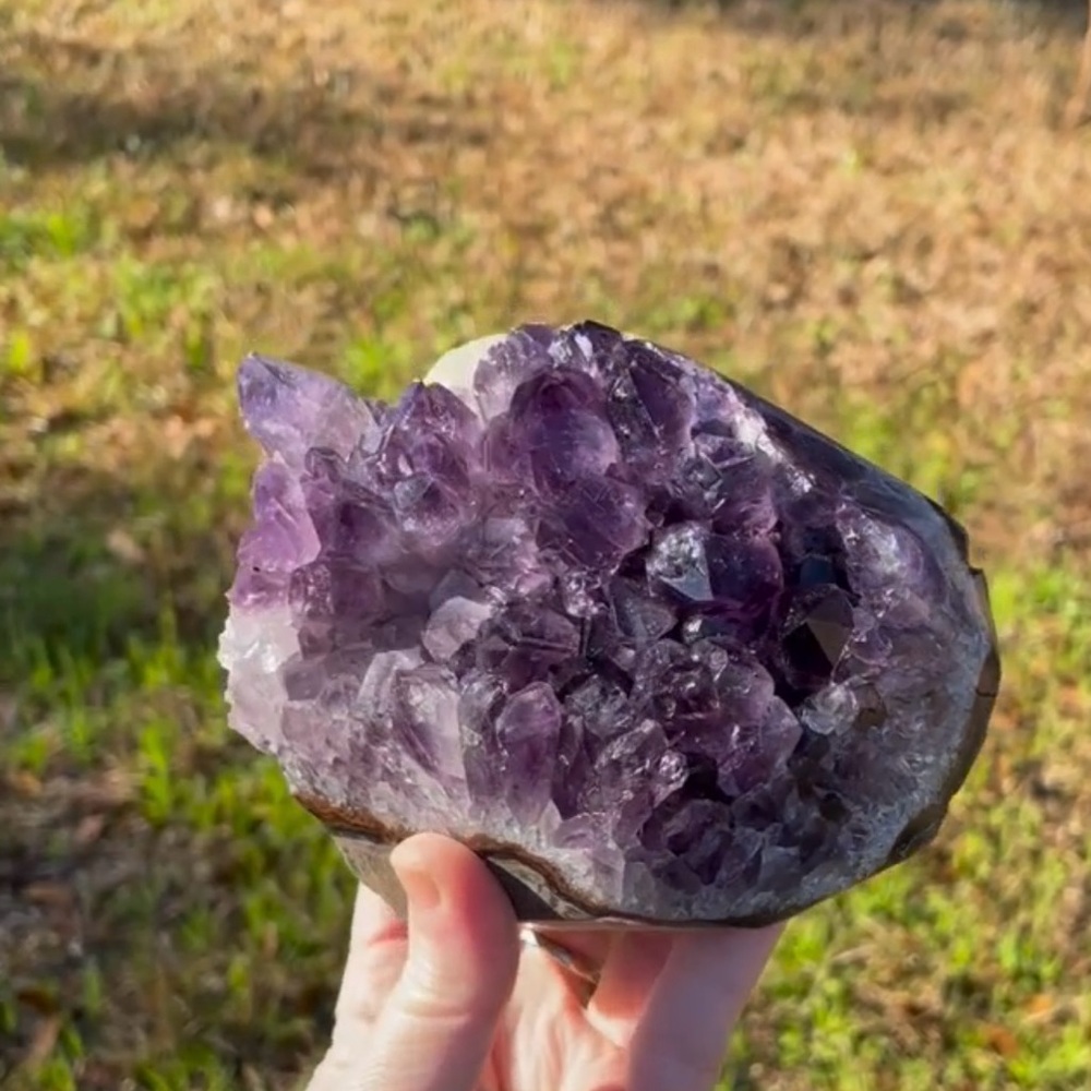 Amethyst Crystal Geode Home Accent